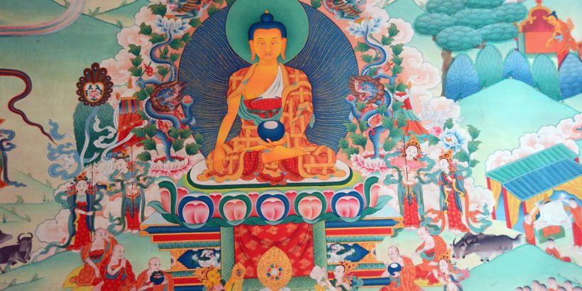 Pokhara Karma Dubgyu Chokhorling Monastery 10 Shakyamuni Buddha Painting In The Main Prayer Hall