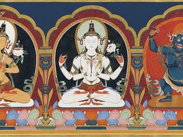 Avalokiteshvara, Manjushri and Vajrapani